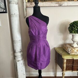 BCBGeneration Purple One-Shoulder Sheath Dress